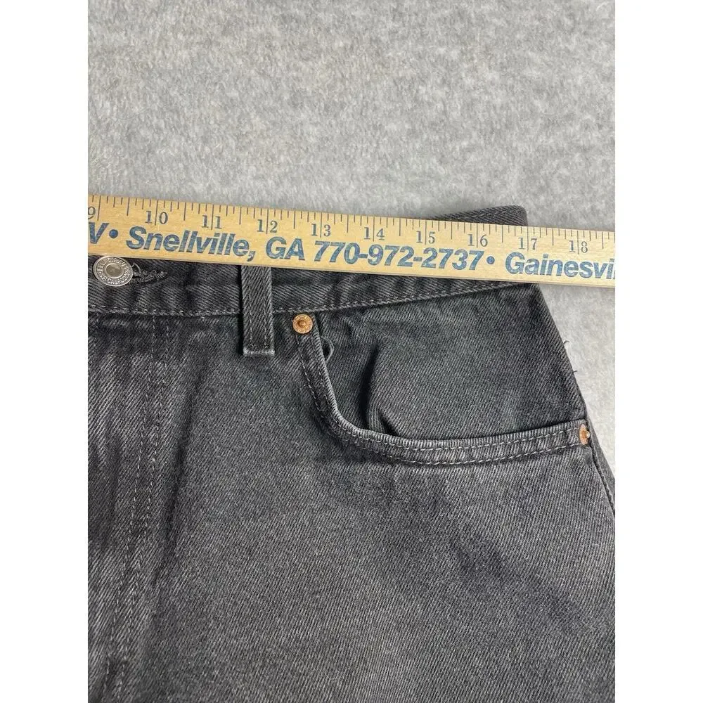 Levis 505 Jeans Adult 36x32 Black Denim Regular Fit Straight Leg Distressed